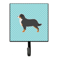 "Caroline's Treasures Bernese Mountain Dog Checkerboard Blue Leash or Key Holder BB3719SH4, Small, Multicolor"