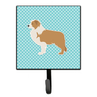 "Caroline's Treasures Red Border Collie Checkerboard Blue Leash or Key Holder BB3722SH4, Small, Multicolor"