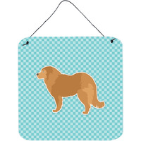 "Caroline's Treasures Caucasian Shepherd Dog Checkerboard Blue Wall or Door Hanging Prints BB3725DS66, 6"" x 6"", Multicolor"