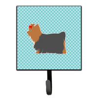 "Caroline's Treasures Yorkshire Terrier Yorkie Checkerboard Blue Leash or Key Holder BB3734SH4, Small, Multicolor"
