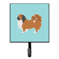 "Caroline's Treasures Pekingese Checkerboard Blue Leash or Key Holder BB3738SH4, Small, Multicolor"