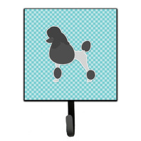 "Caroline's Treasures Poodle Checkerboard Blue Leash or Key Holder BB3739SH4, Small, Multicolor"
