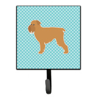 "Caroline's Treasures Brussels Griffon Checkerboard Blue Leash or Key Holder BB3740SH4, Small, Multicolor"