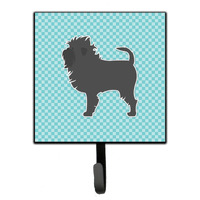 "Caroline's Treasures Affenpinscher Checkerboard Blue Leash or Key Holder BB3748SH4, Small, Multicolor"