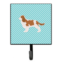 "Caroline's Treasures Cavalier King Charles Spaniel Checkerboard Blue Leash or Key Holder BB3749SH4, Small, Multicolor"
