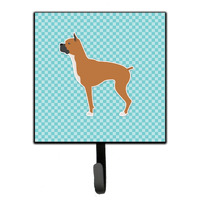 "Caroline's Treasures Boxer Checkerboard Blue Leash or Key Holder BB3753SH4, Small, Multicolor"