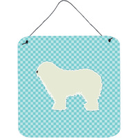 "Caroline's Treasures Komondor Checkerboard Blue Wall or Door Hanging Prints BB3755DS66, 6"" x 6"", Multicolor"