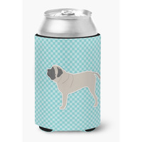 "Caroline's Treasures English Mastiff Checkerboard Blue Can or Bottle Hugger BB3756CC, Can Hugger, Multicolor"