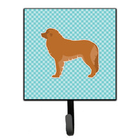 "Caroline's Treasures Leonberger Checkerboard Blue Leash or Key Holder BB3758SH4, Small, Multicolor"