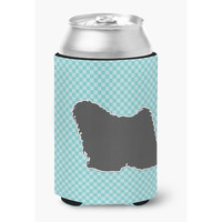 "Caroline's Treasures Puli Checkerboard Blue Can or Bottle Hugger BB3763CC, Can Hugger, Multicolor"