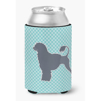 "Caroline's Treasures Portuguese Water Dog Checkerboard Blue Can or Bottle Hugger BB3768CC, Can Hugger, Multicolor"
