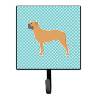 "Caroline's Treasures Bullmastiff Checkerboard Blue Leash or Key Holder BB3771SH4, Small, Multicolor"