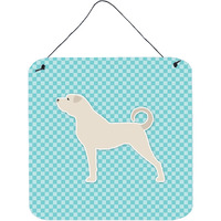"Caroline's Treasures Anatolian Shepherd Checkerboard Blue Wall or Door Hanging Prints BB3777DS66, 6"" x 6"", Multicolor"