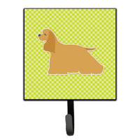 "Caroline's Treasures Cocker Spaniel Checkerboard Green Leash or Key Holder BB3786SH4, Small, Multicolor"