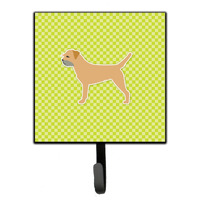 "Caroline's Treasures Border Terrier Checkerboard Green Leash or Key Holder BB3789SH4, Small, Multicolor"