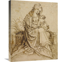 The Virgin and Child on a Grassy Bench-Canvas Art-20"x24"