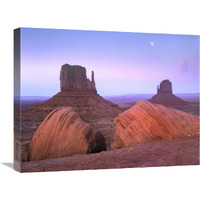 Moon over mittens, Monument Valley, Arizona-Canvas Art-24"x18"