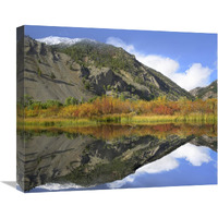 Boulder Mountains reflected in beaver pond, Idaho-Canvas Art-22"x18.26"