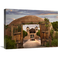 Church and gate, El Santuario de Chimayo, New Mexico-Canvas Art-24"x18"