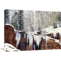 Frozen waterfall in winter, San Juan Mountains, Colorado-Canvas Art-24"x18"