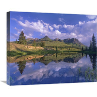 Grand Turk and Sultan Mountain reflected in Molas Lake, Colorado-Canvas Art-24"x20"
