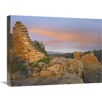Stronghold House with Sleeping Ute Mountain, Hovenweep National Monument, Utah-Canvas Art-24"x18"