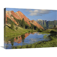 Red Mountain gets its color from iron ore in the rock, Gray Copper Gulch, Colorado-Canvas Art-24"x18"