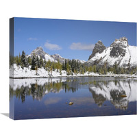 Wiwaxy Peaks and Cathedral Mountain at Lake O"Hara, Yoho National Park, British Columbia, Canada-Canvas Art-24"x20"