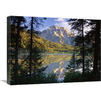 Mt Moran and String Lake, Grand Teton National Park, Wyoming-Canvas Art-24"x18"