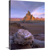 Church Rock, eroded volcanic plug 300 feet tall, Monument Valley, Arizona-Canvas Art-18"x24"