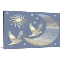 Moon and Stars-Canvas Art-36"x24"