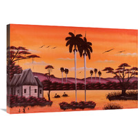 Jumby Village 5-Canvas Art-36"x24"
