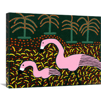 Flamingos-Canvas Art-28"x22"