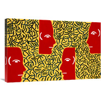 Red Faces-Canvas Art-36"x24"