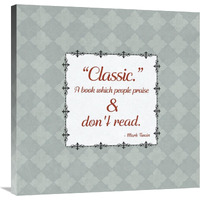Quotes - Twain - On Books-Canvas Art-30"x30"