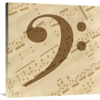 Music - Bass Clef-Canvas Art-30"x30"