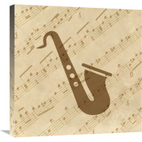Music - Saxophone-Canvas Art-24"x24"