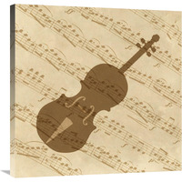 Music - Violin-Canvas Art-30"x30"