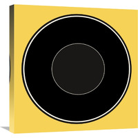 Mealtime: Black on Yellow - Plate-Canvas Art-24"x24"