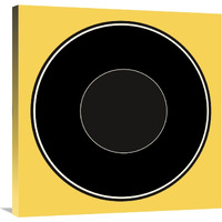 Mealtime: Black on Yellow - Plate-Canvas Art-30"x30"