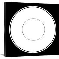 Mealtime: White on Black - Plate-Canvas Art-24"x24"