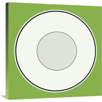 Mealtime: White on Green - Plate-Canvas Art-30"x30"