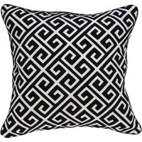 Parkland Collection Cameo Transitional Black and White Pillow Cover With Poly Insert