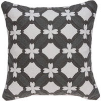 Parkland Collection Noma Transitional Grey and White Pillow Cover With Poly Insert