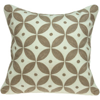 Parkland Collection Capella Transitional Beige and White Pillow Cover With Poly Insert