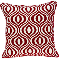 Parkland Collection Altia Transitional Red and White Pillow Cover With Poly Insert