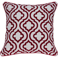 Parkland Collection Nilam Transitional Red and White Pillow Cover With Poly Insert