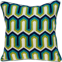Parkland Collection Handmade Monte Transitional Multicolored Pillow Cover With Poly Insert