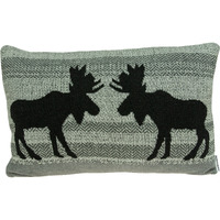Parkland Collection Buck Lodge Grey Pillow Cover With Poly Insert