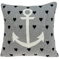 Parkland Collection Gail Nautical Blue Pillow Cover With Poly Insert